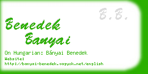 benedek banyai business card
