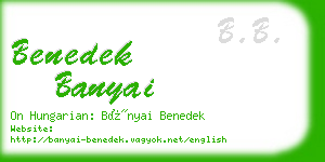 benedek banyai business card